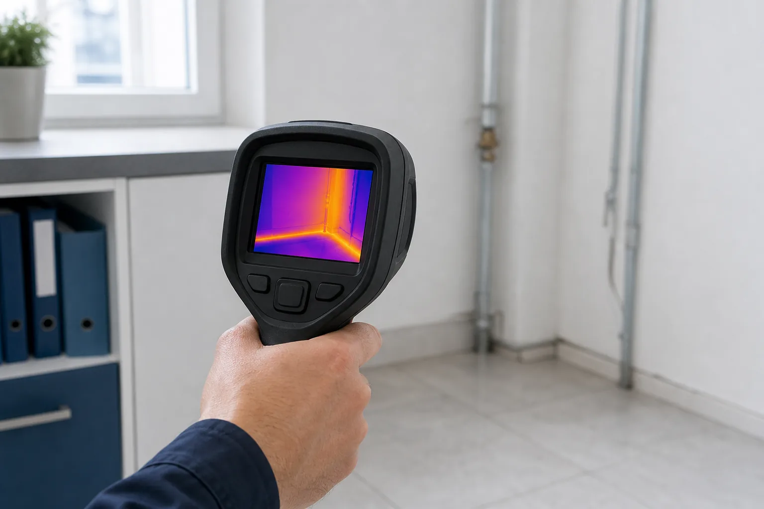 Thermografiekamera im Gewerberaum.
