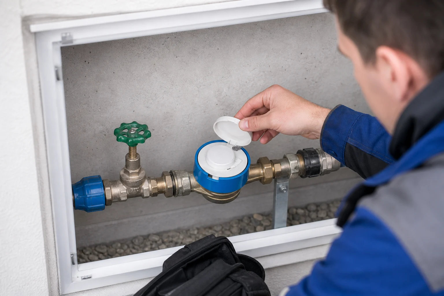 Wasserzähler und Leitungsprüfung als Teil der Unterscheidung zwischen Leitungsleck und Abwasserproblem
