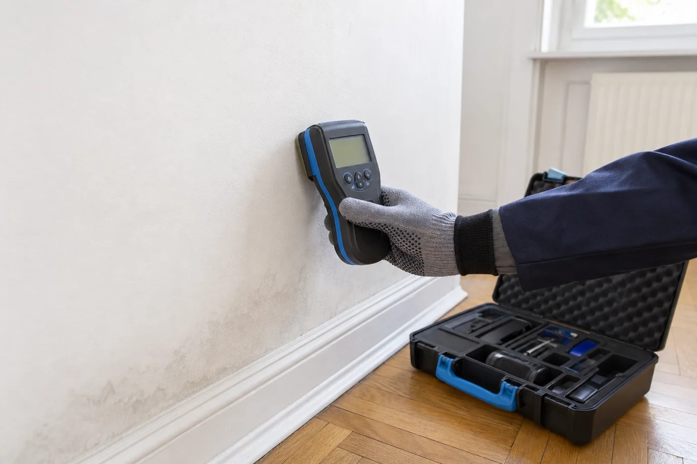 Feuchtemessung im Sockelbereich einer Altbauwohnung
