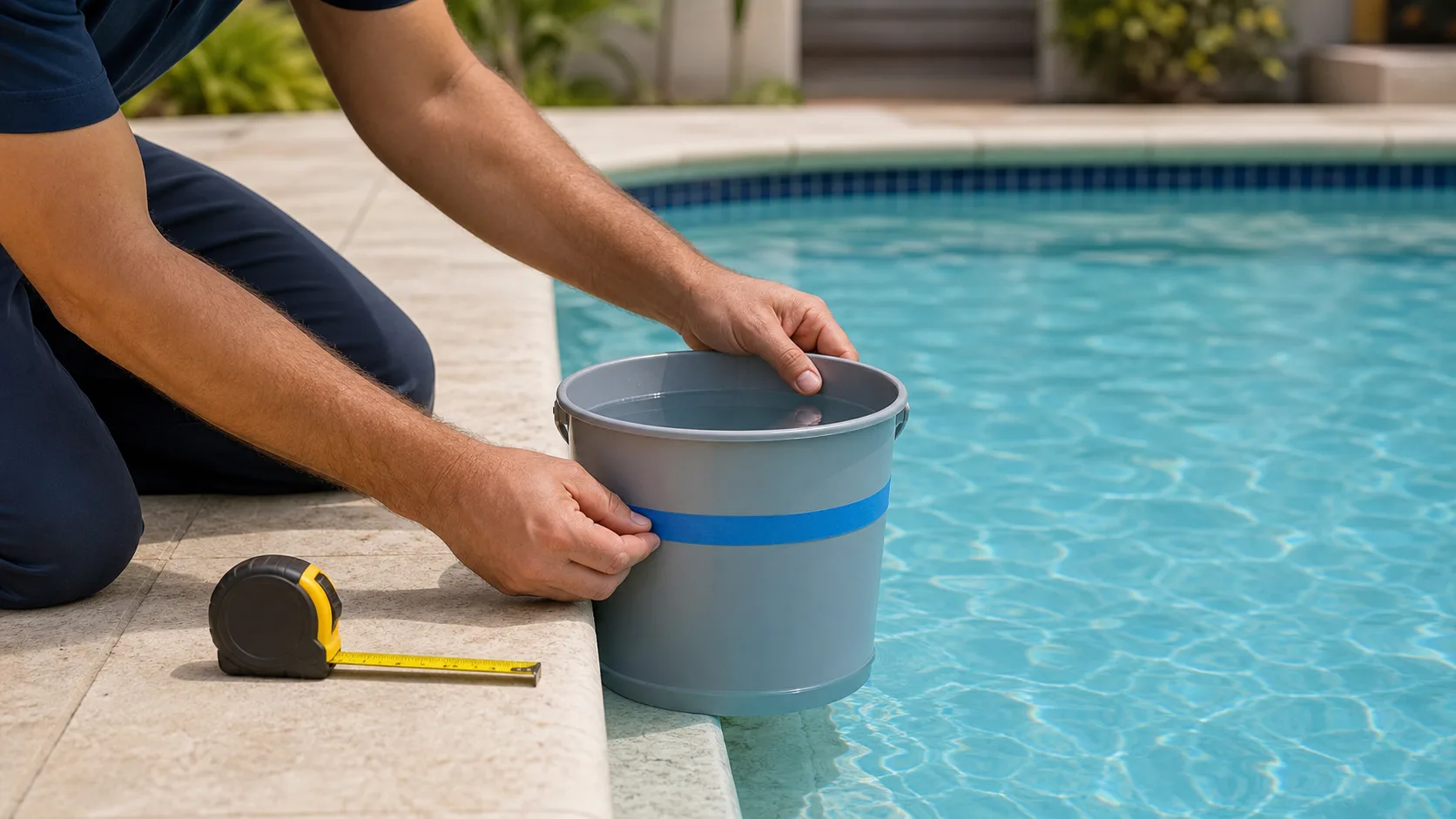 Bucket-Test zur Eingrenzung von Pool-Wasserverlust