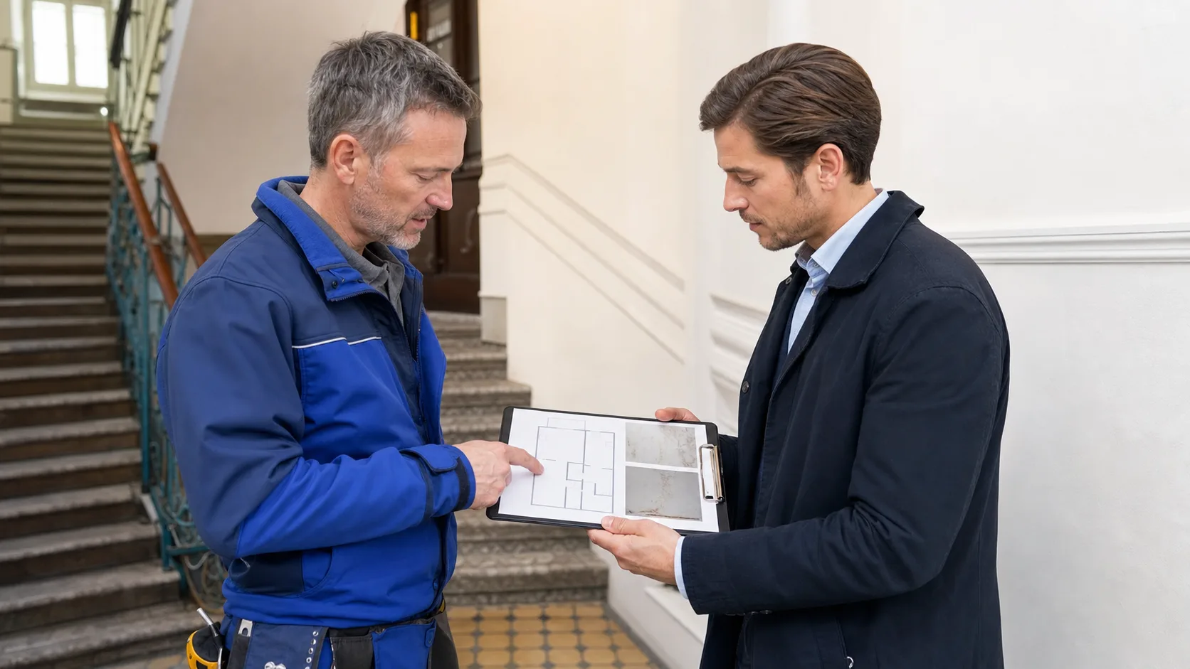 Dokumentation mit Hausverwaltung in einem Wiener Mehrparteienhaus