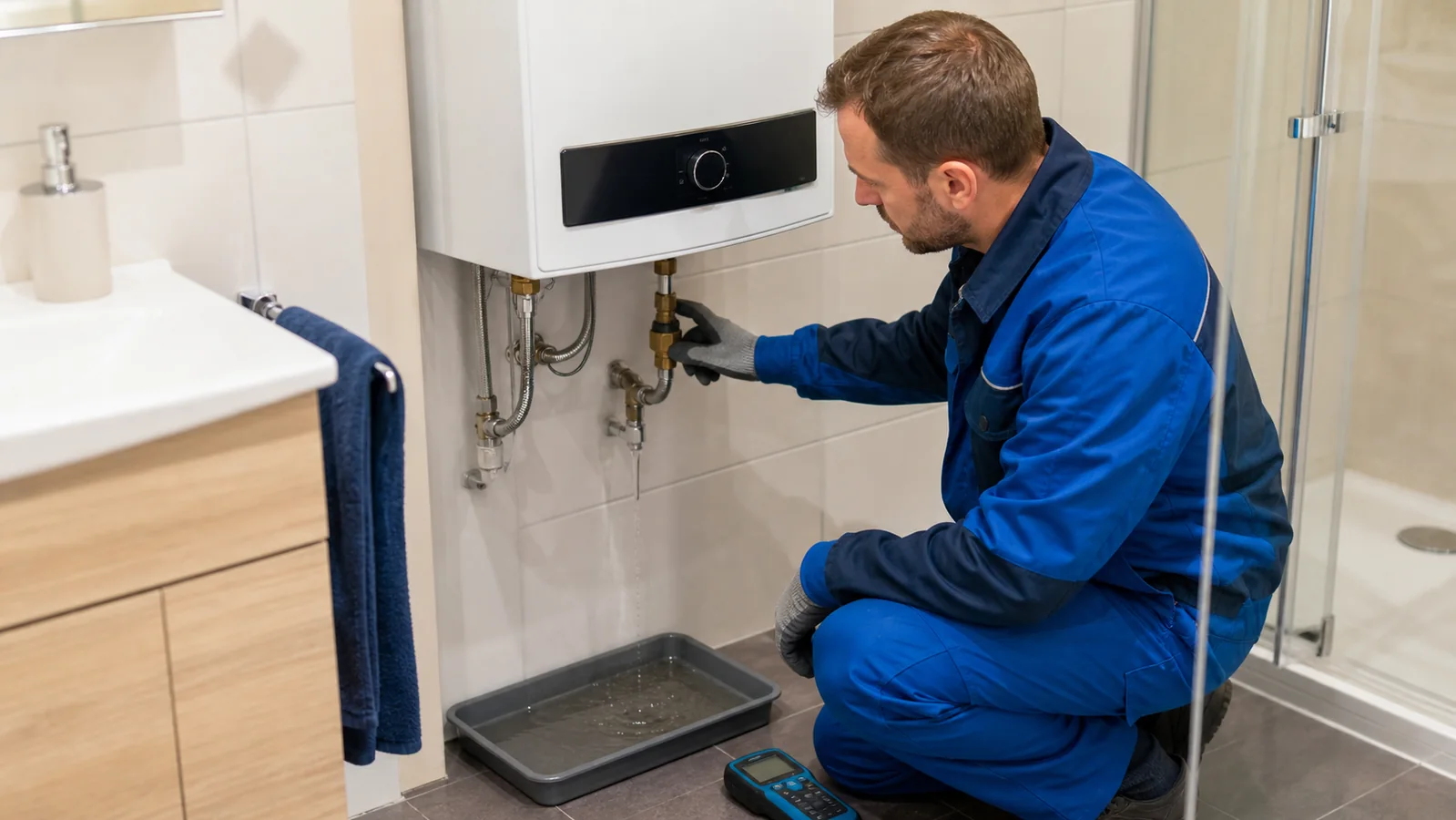 Boiler läuft aus in einer Wohnung