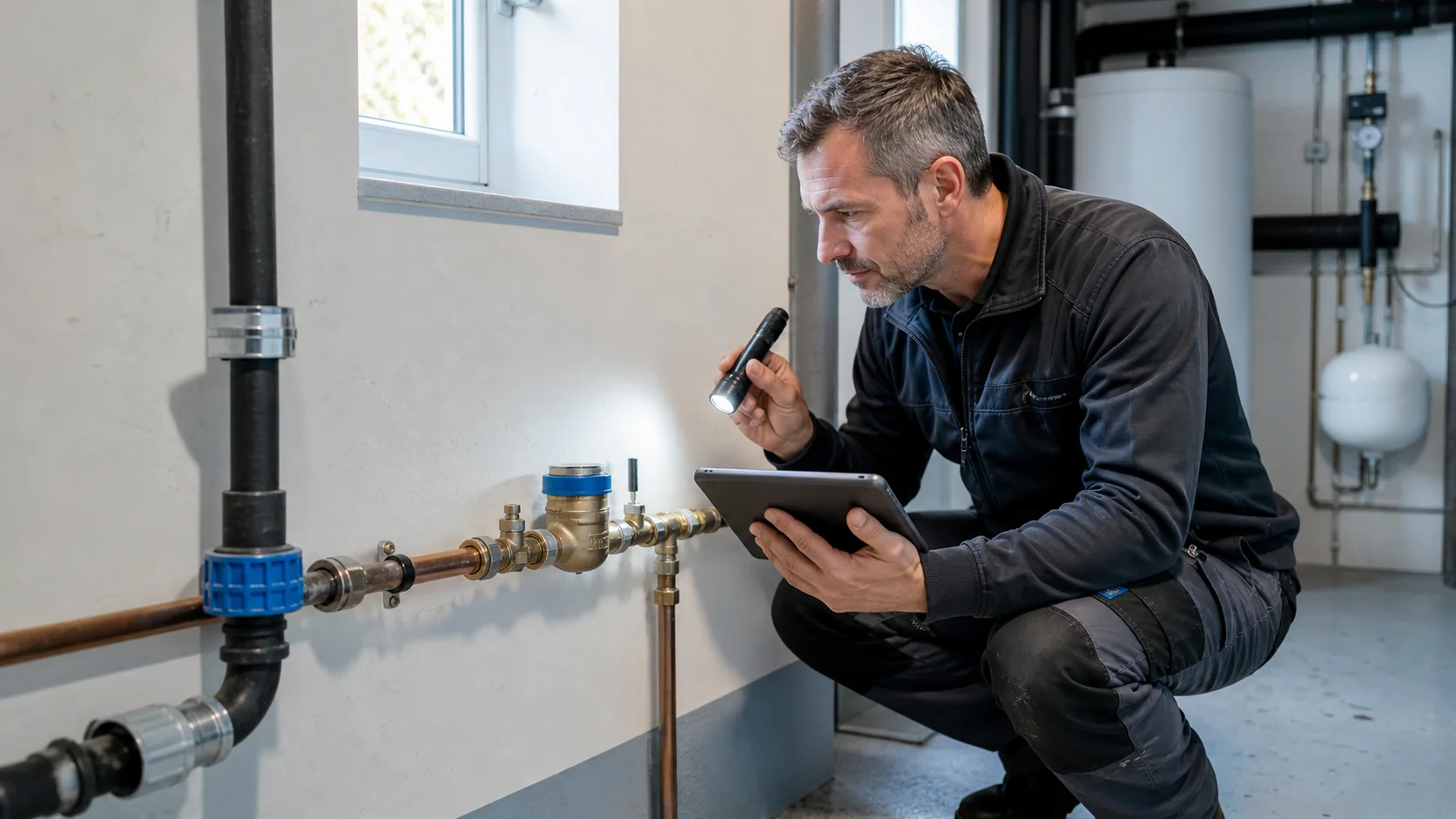 Leckortung Krems an der Donau im Technikraum vorbereiten