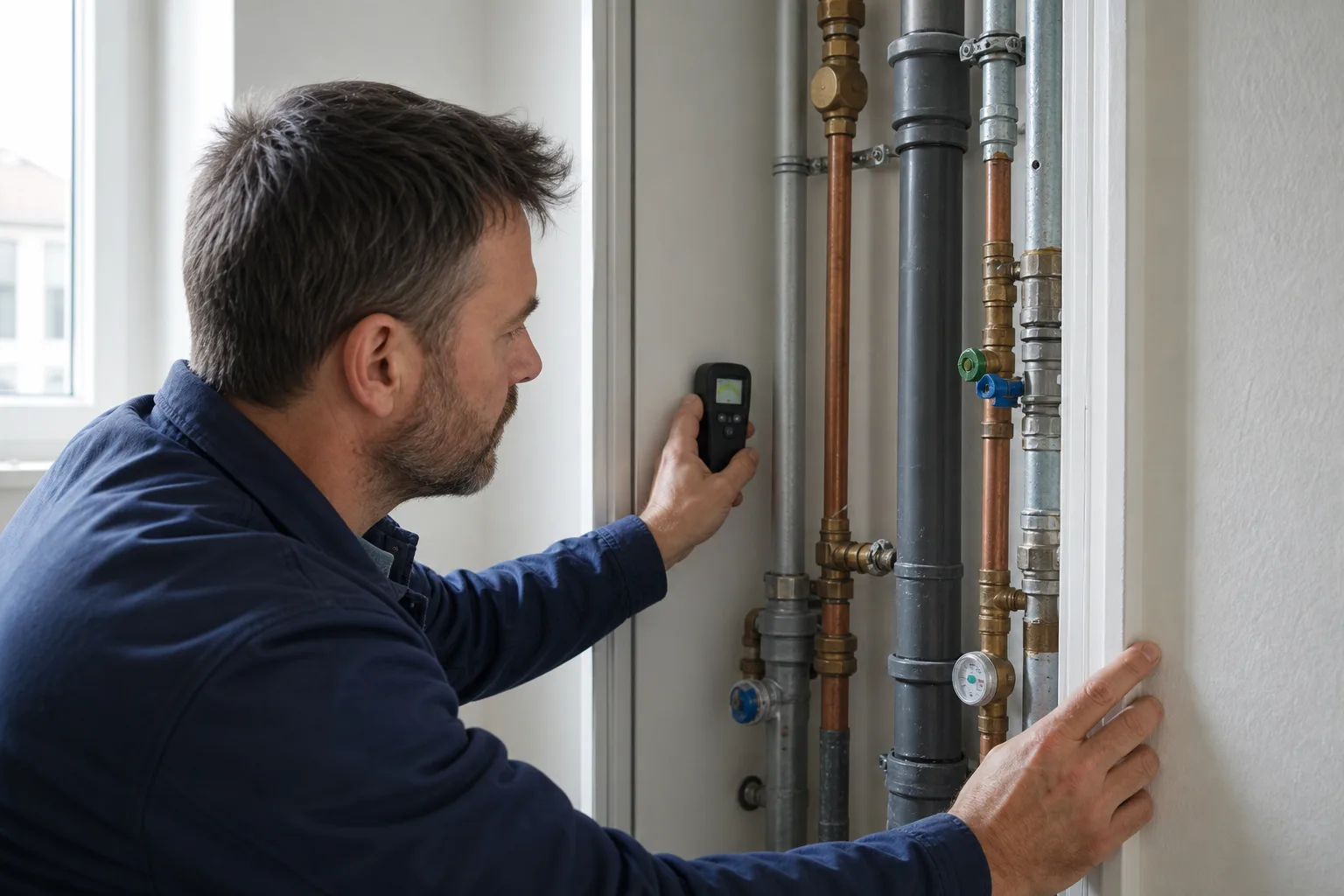 Prüfung eines Altbau-Installationsschachts