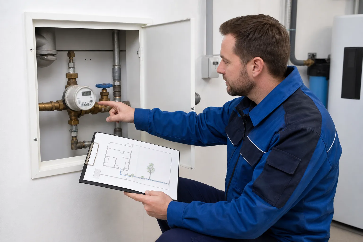 Zuordnung von Wasserzähler, Absperrung und Leitungsverlauf