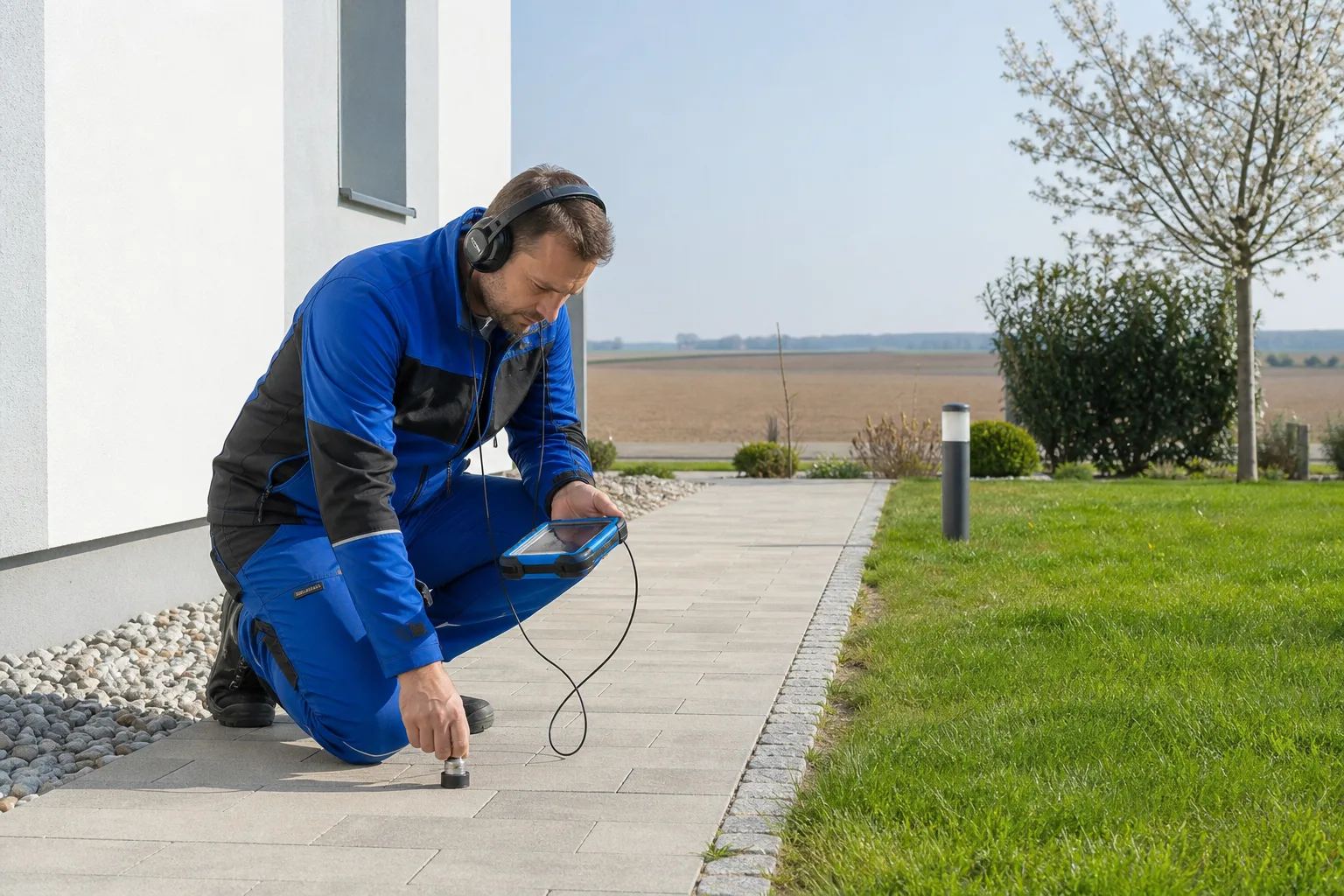Leckortung an einer Gartenleitung in Niederösterreich