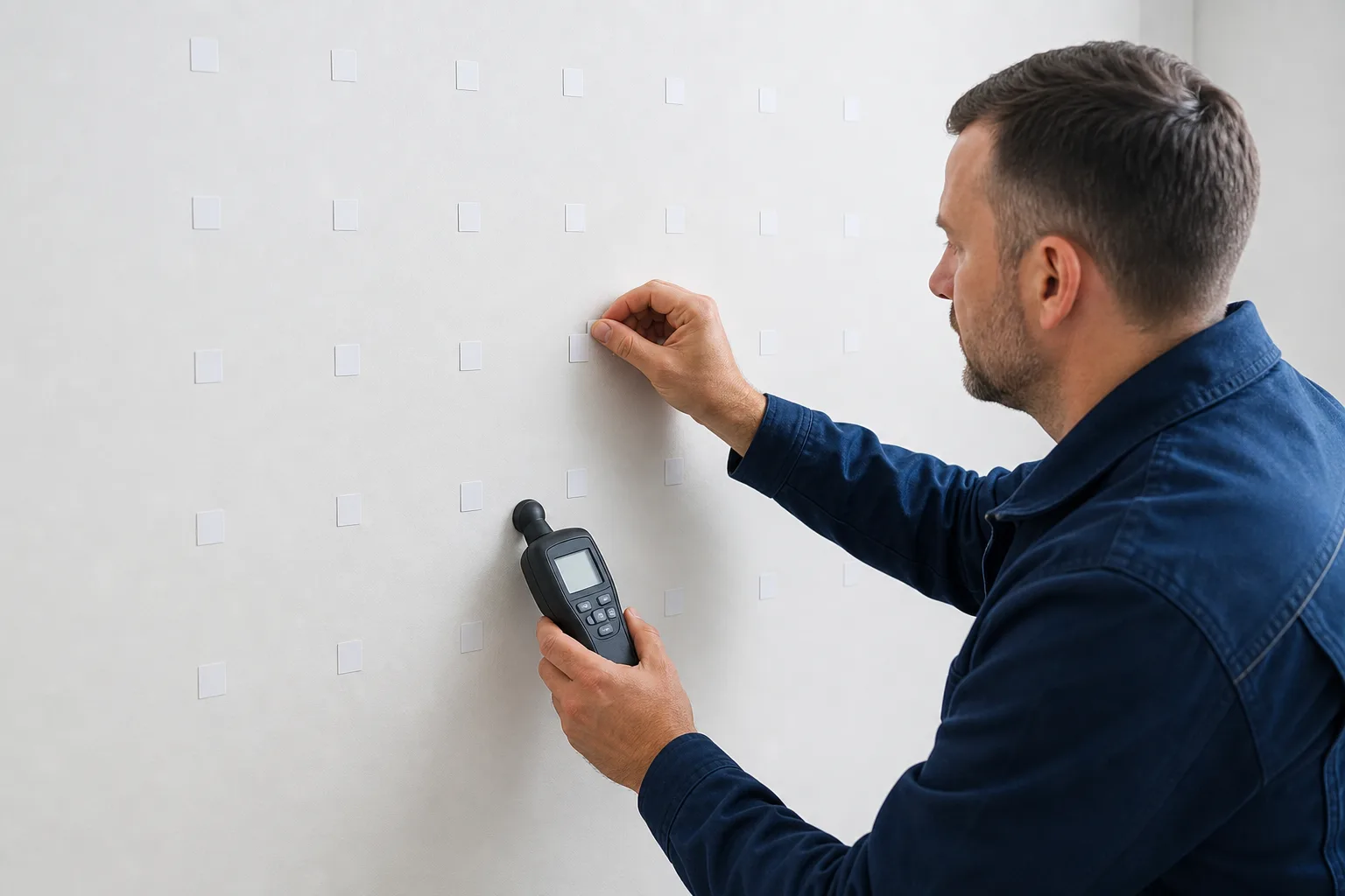 Rasterförmige Vergleichsmessung an einer Innenwand