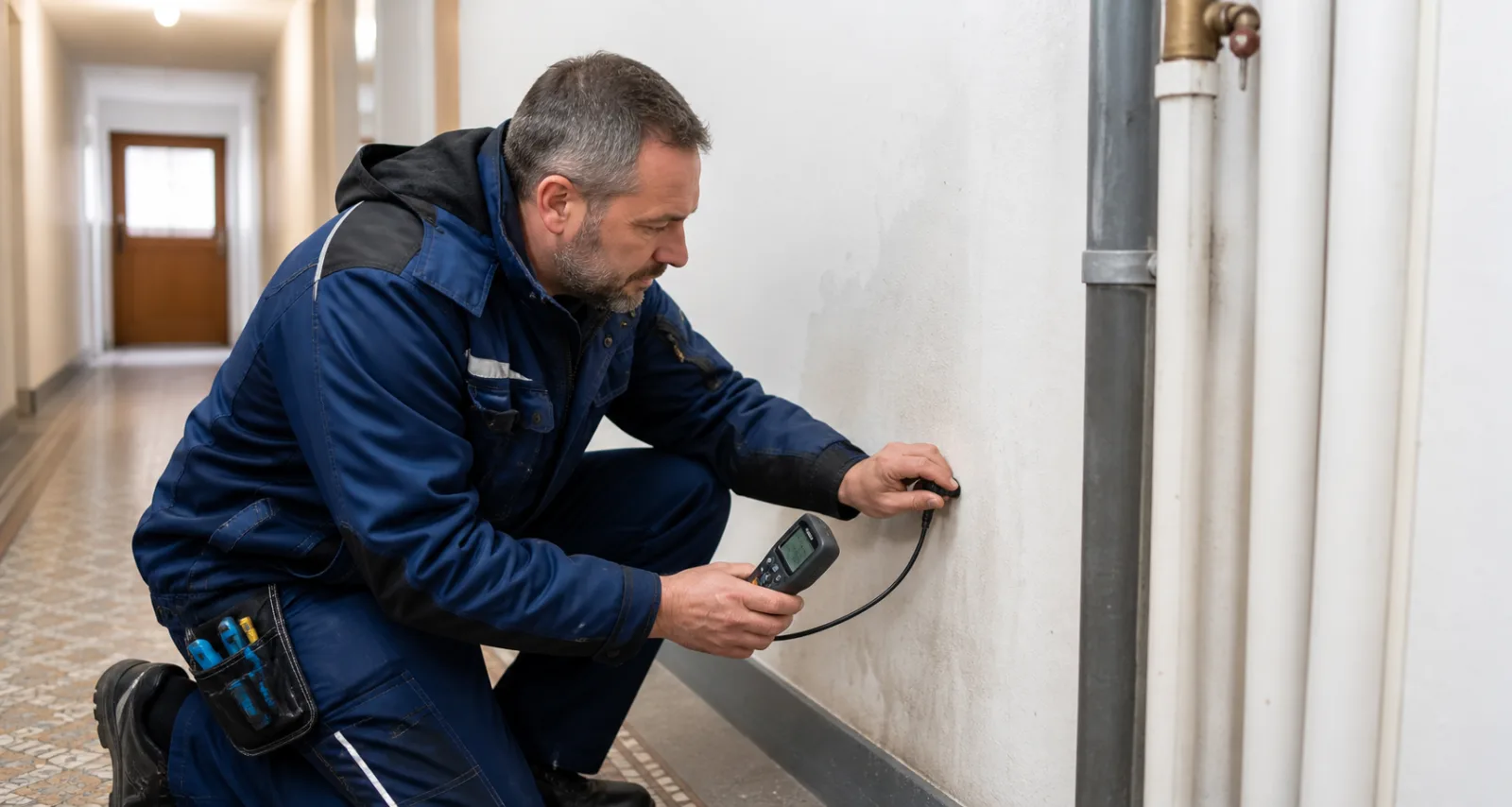 Feuchtemessung in einem Simmeringer Mehrparteienhaus