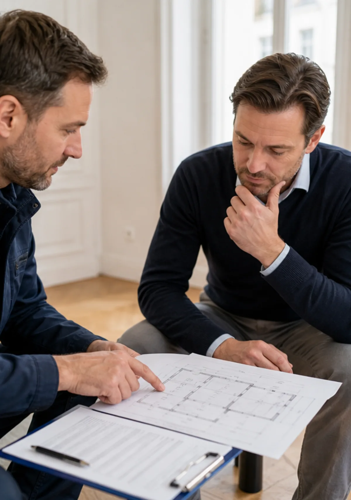 Besprechung des Messplans mit Hausverwaltung