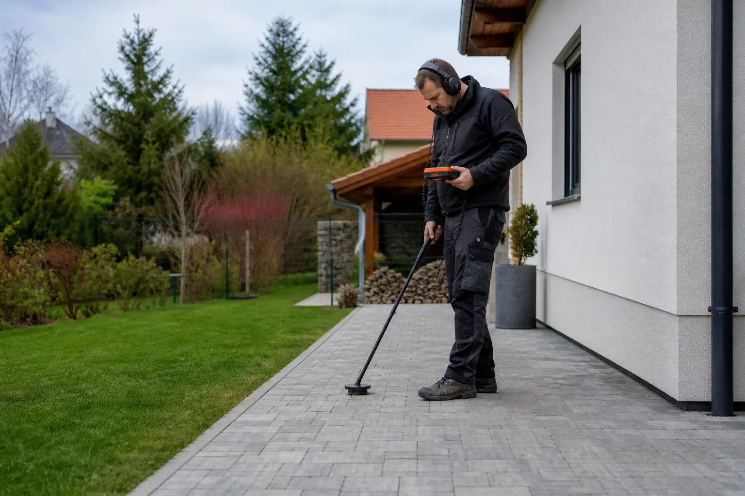 Elektroakustische Prüfung einer Gartenleitung