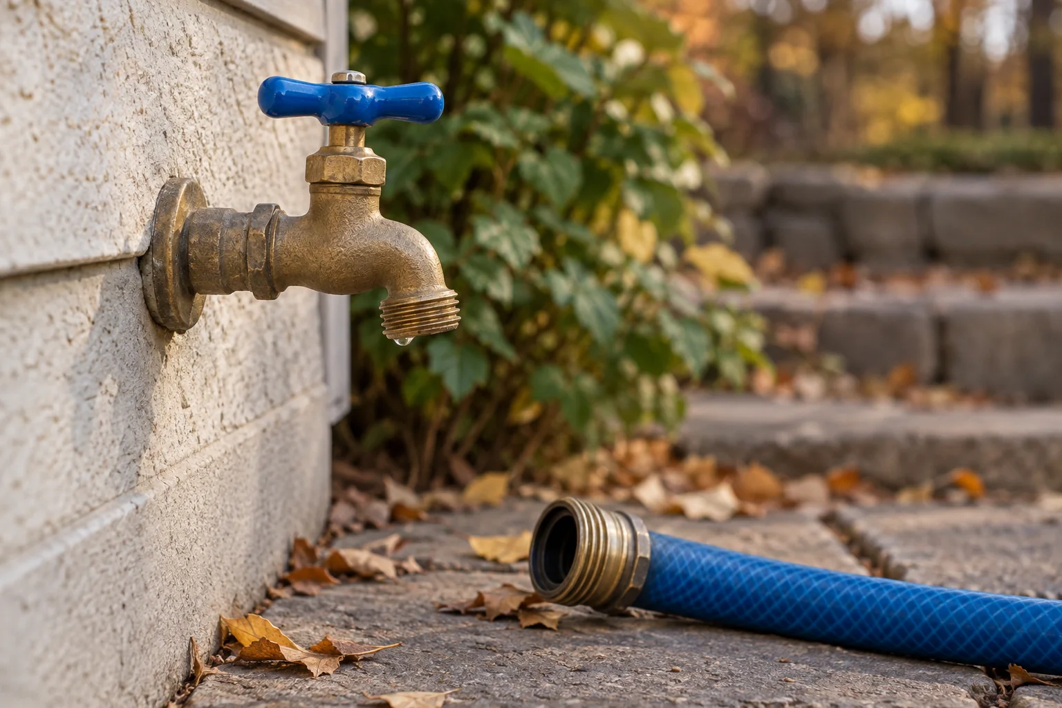 Außenwasserhahn mit getrenntem Schlauchanschluss